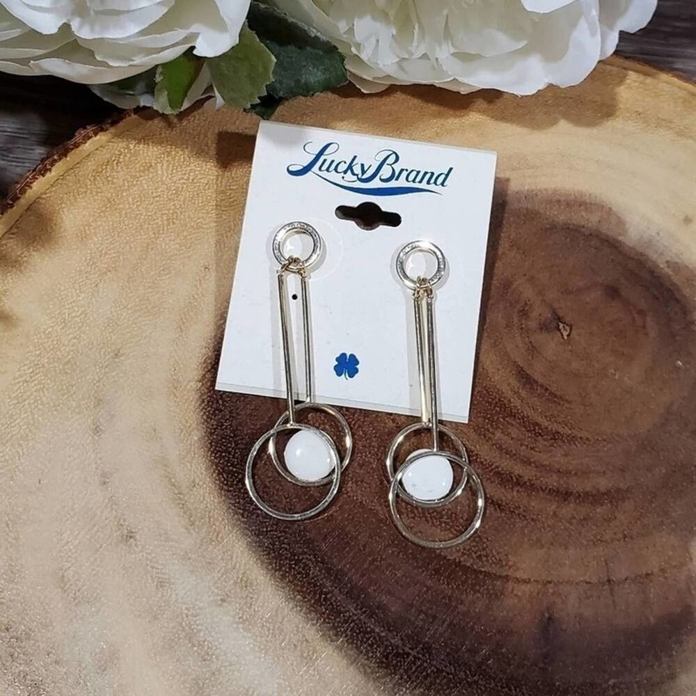 Lucky brand gold tone drop earrings